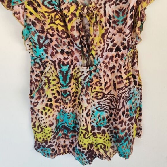 Luli Fama Diosa Salvaje Front Knot Romper Size Large NWT - Picture 6 of 15
